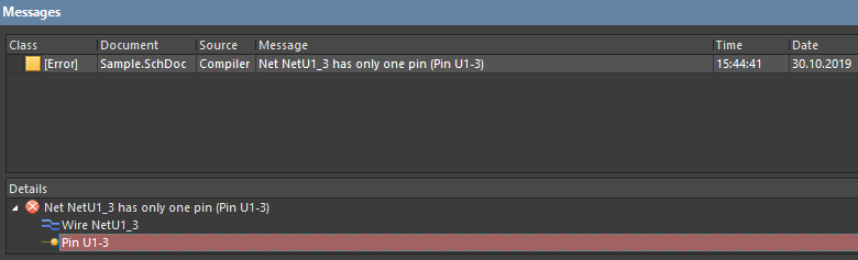 Error caused by unconnected component pin