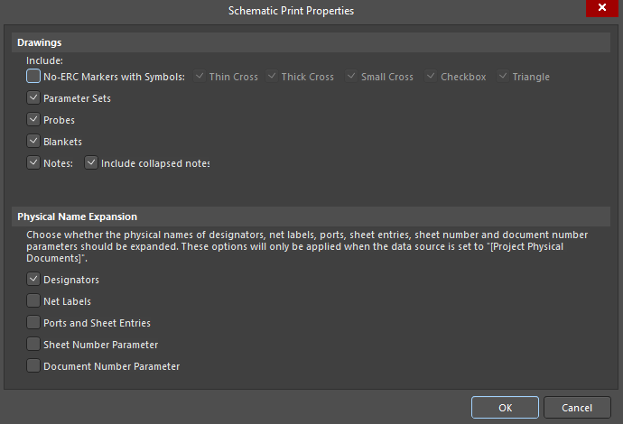 Schematic Print Properties