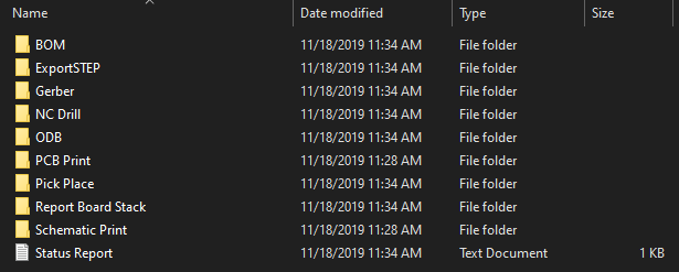 All selected outputs have been exported into separate folders