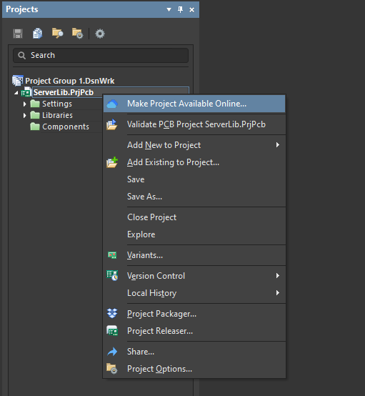 Explorer panel in Altium Designer folder creation