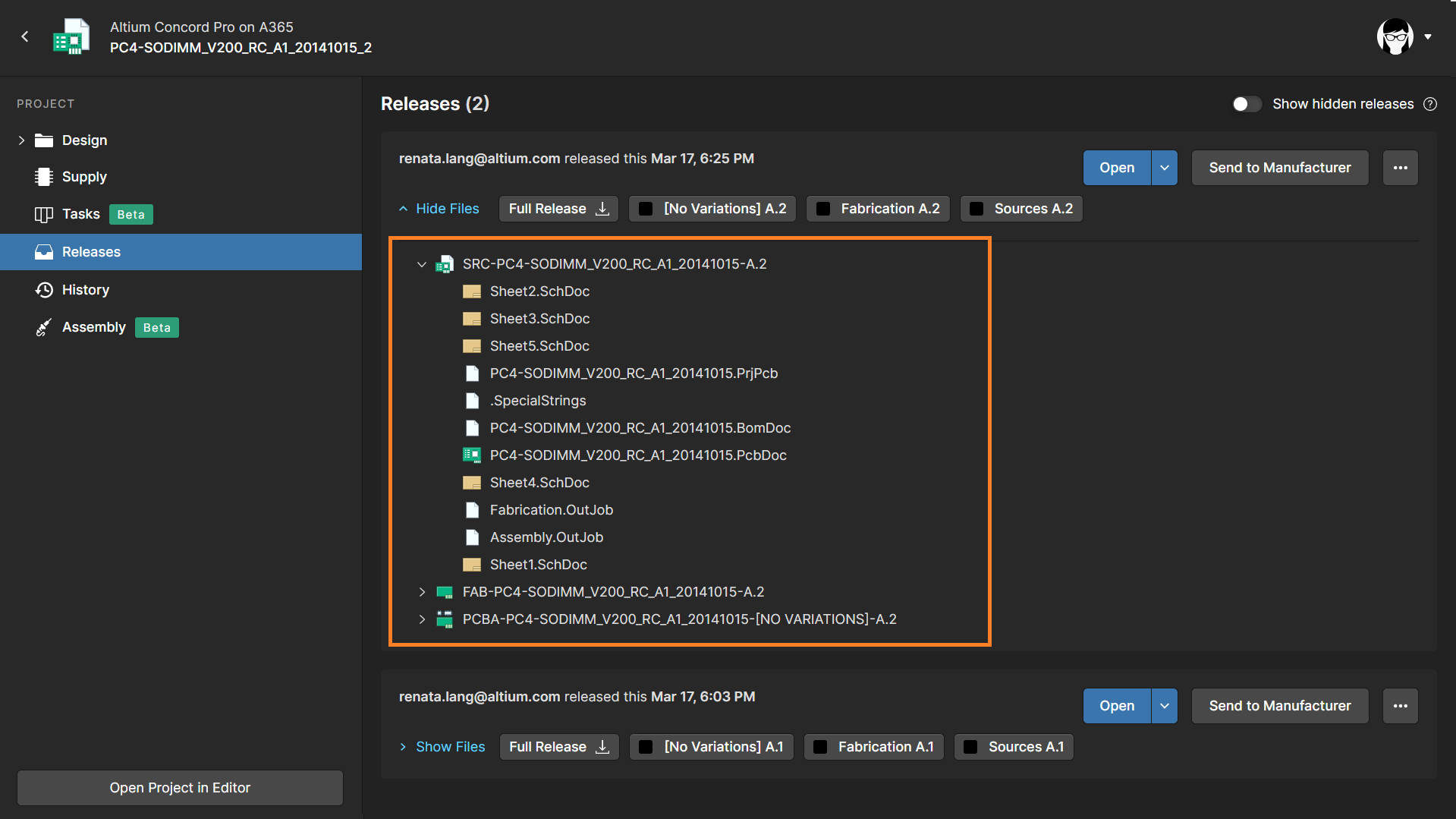 Fig. 2–Opening a release package