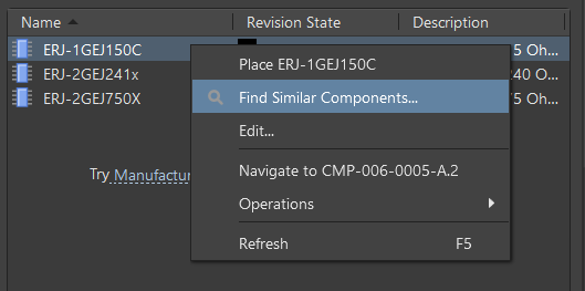 Find Similar Components Command