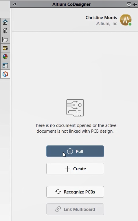 Fig. 6 - MCAD CoDesigner panel in SOLIDWORKS