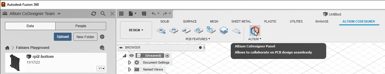 Fig. 3 - Altium CoDesigner in the menu bar