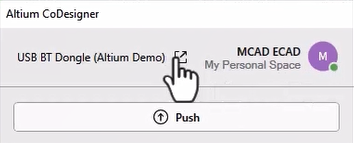 Fig. 11 - Top of MCAD CoDesigner panel in SOLIDWORKS