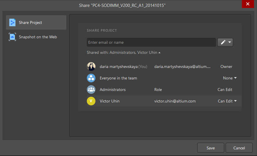 List of users who have access