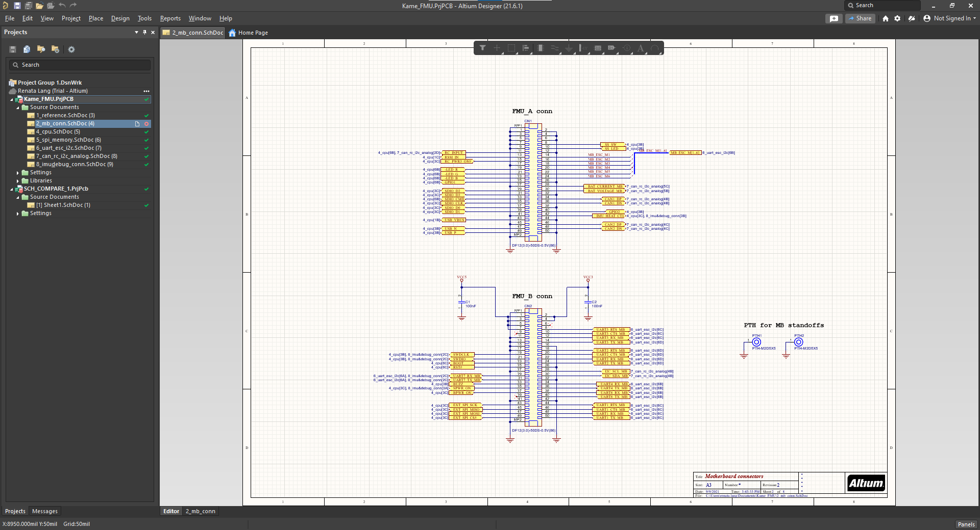 Fig. 1 - Project ﬁle is opened in Altium Designer
