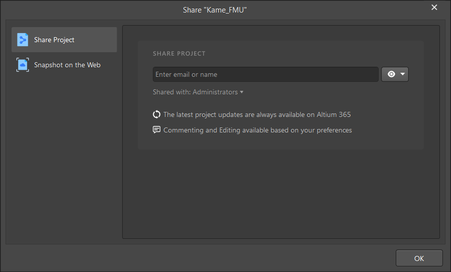 Share dialog
