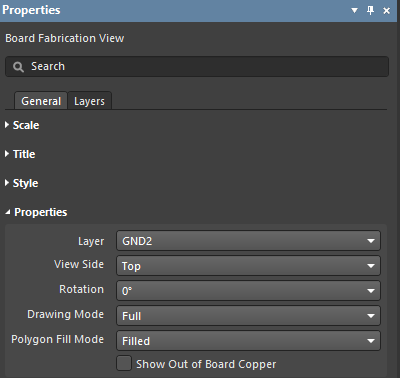 Layer selection in the Properties panel.