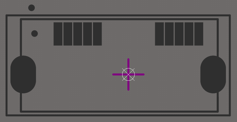 Center crosshair on the Top Component Center layer