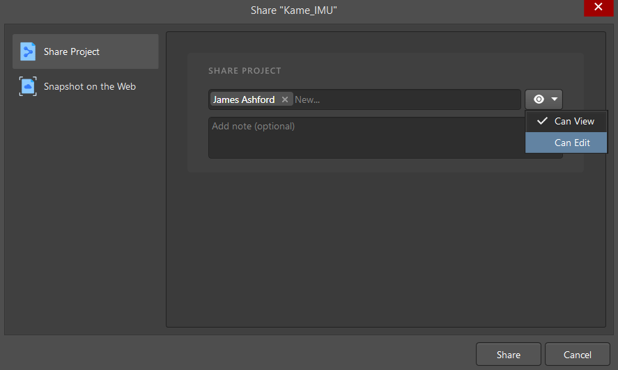 User Access Rights configuration