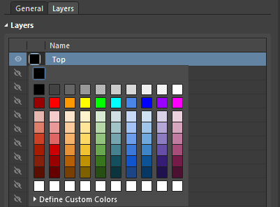 Layer color selection