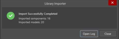 Fig. 11 - Import Successfully Completed message