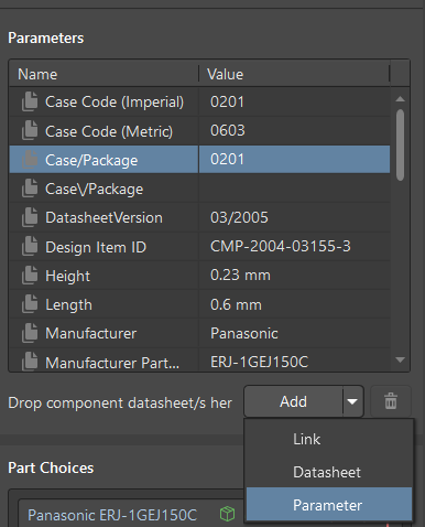 Changing Component Parameters
