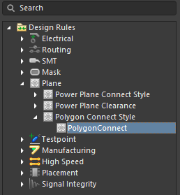 Rule to configure the polygon connect style