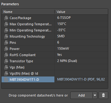 Datasheet is attached to the component