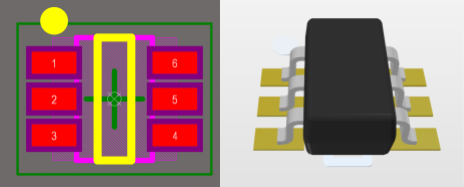 Generated footprint for the MBT3904DW1T1G component