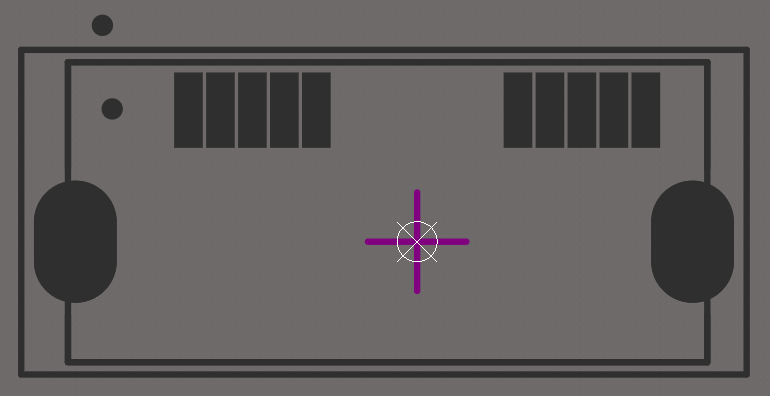 Center crosshair at the Top Component Center layer