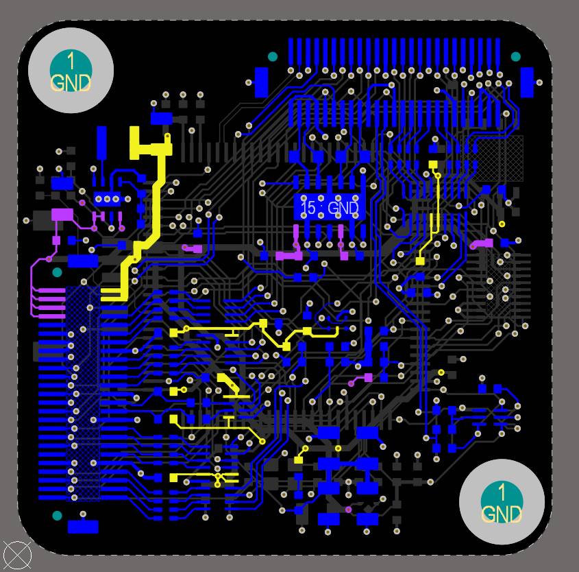 Power nets with defined colors on a PCB
