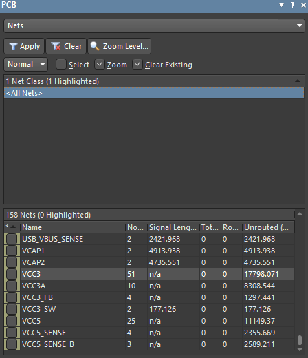 PCB panel is ready to work with Net Classes