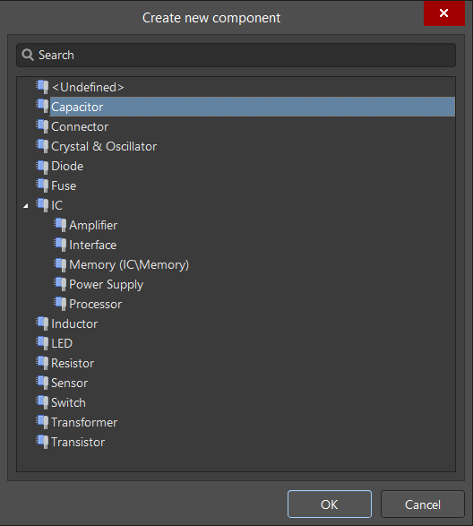 Component Type Selection