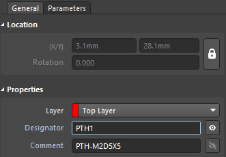 Settings for PTH1