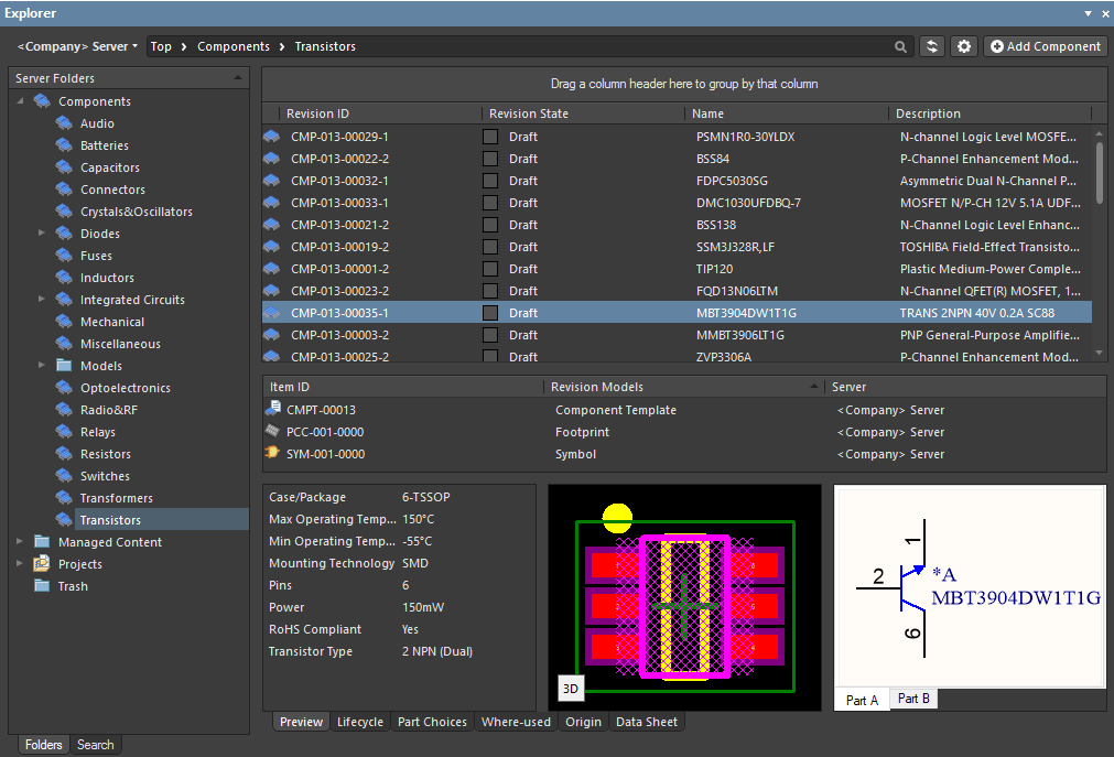 Component MBT3904DW1T1G is successfully released and ready for interaction