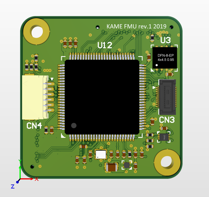 The created PCB is now displayed in 3D mode