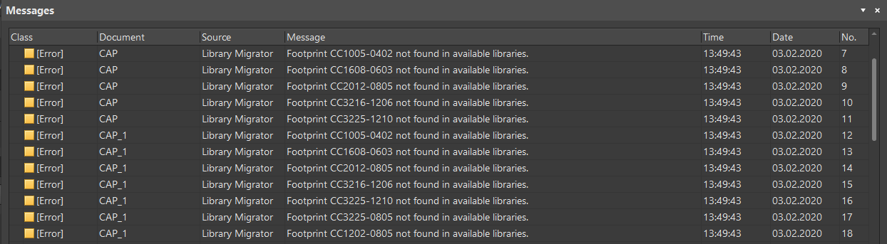 Possible Errors Regarding Missing Footprint Links