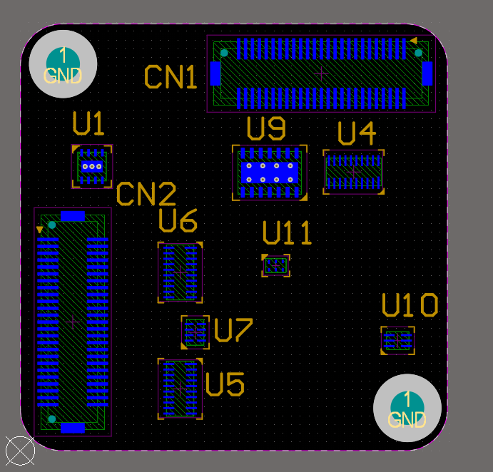 Component placement on the bottom layer of the PCB 