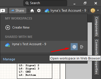 Fig. 6 - Open workspace in web browser