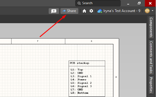 Fig. 4 - Share button in Altium Designer